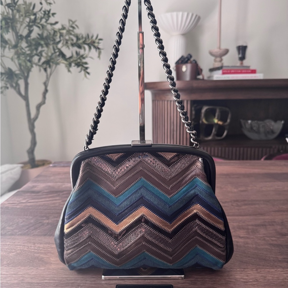 Chevron Patchwork Frame Bag - image 1
